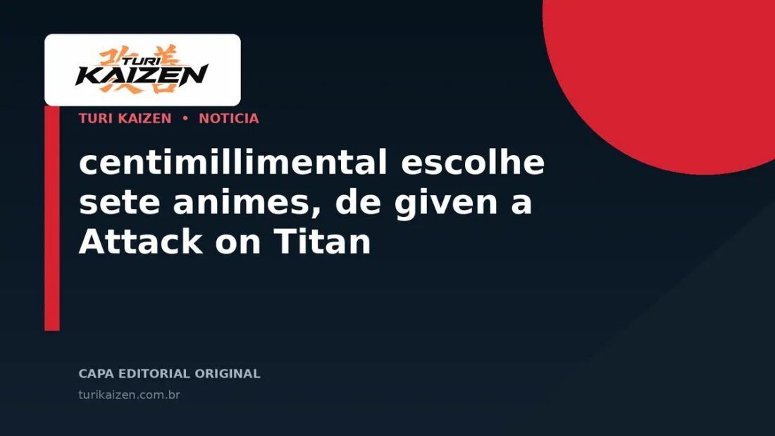 Capa editorial da Turi Kaizen para: centimillimental escolhe sete animes, de given a Attack on Titan