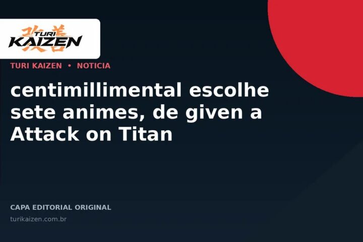 Capa editorial da Turi Kaizen para: centimillimental escolhe sete animes, de given a Attack on Titan