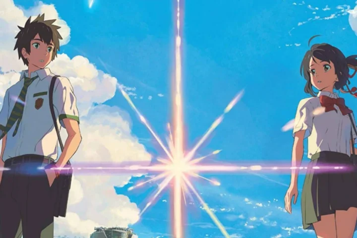 Imagem de divulgação relacionada a Makoto Shinkai marca 10 anos de Your Name. com arte conceitual de 2015