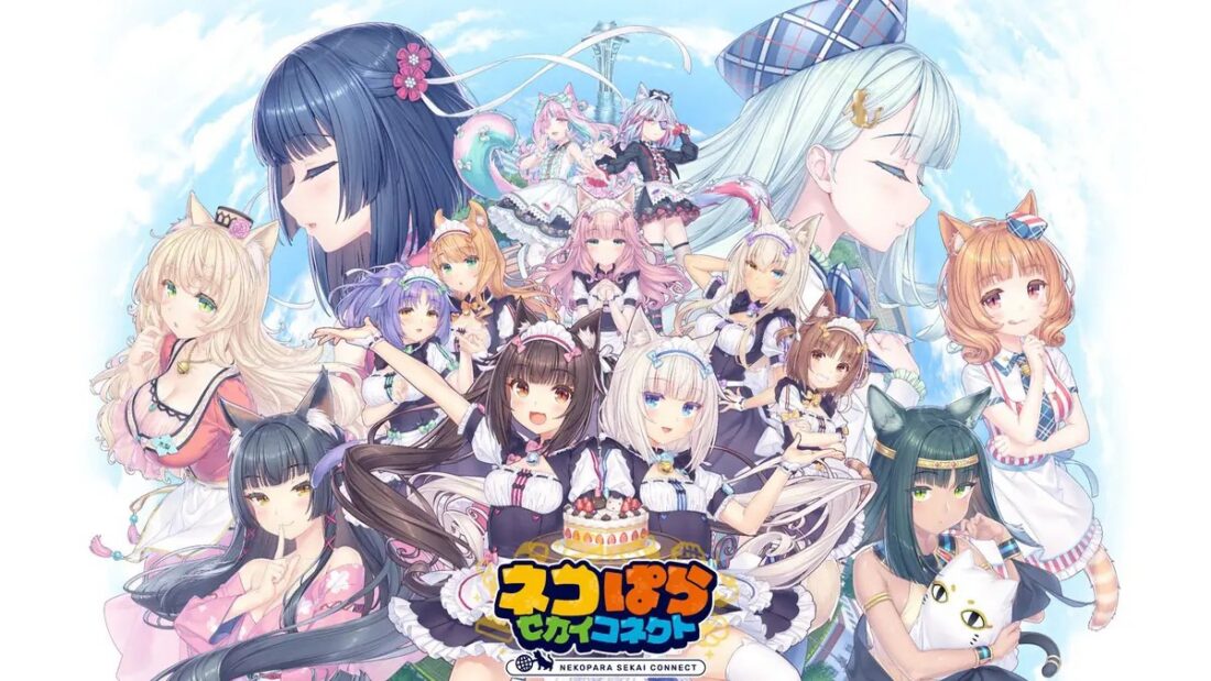 Arte oficial do anúncio da versão para Steam de Nekopara Sekai Connect