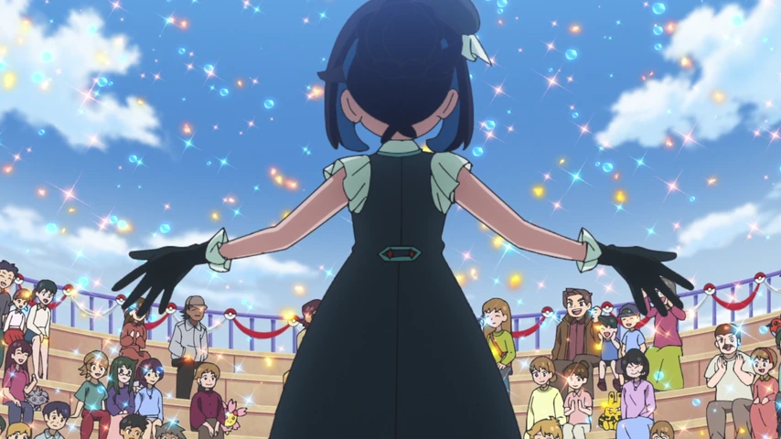 Personagem em cena de Pokémon Horizons.