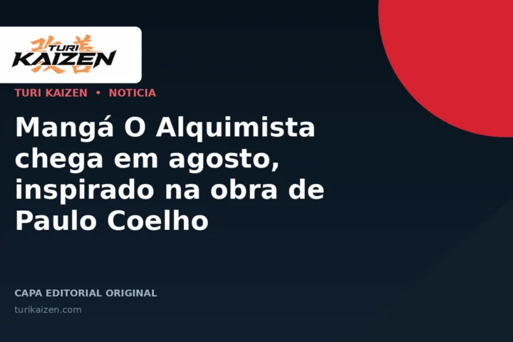Capa editorial da Turi Kaizen para: Mangá O Alquimista chega em agosto, inspirado na obra de Paulo Coelho