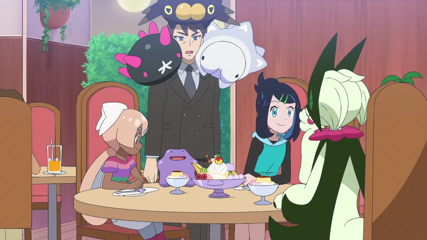 Personagem em cena de Pokémon Horizons.