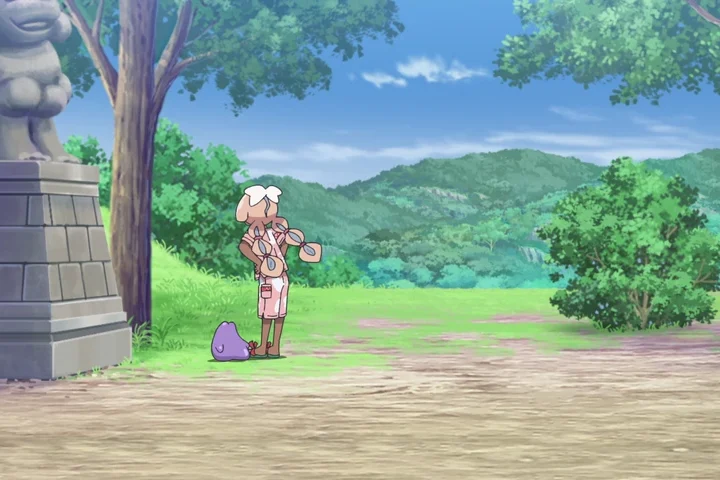 Personagem em cena de Pokémon Horizons.