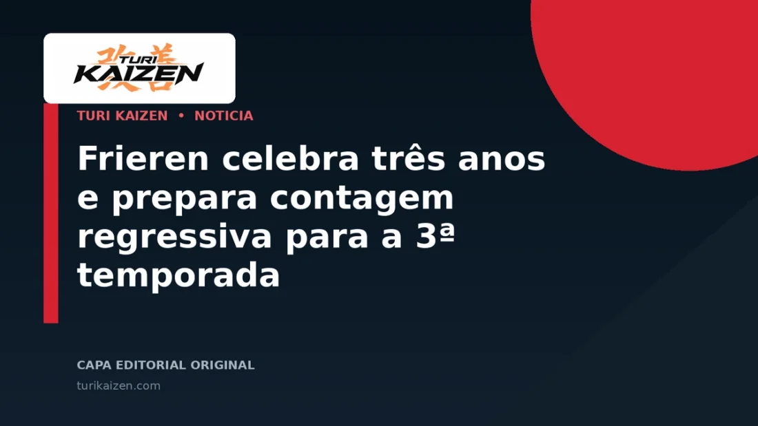 Capa editorial da Turi Kaizen para: Frieren celebra três anos e prepara contagem regressiva para a 3ª temporada