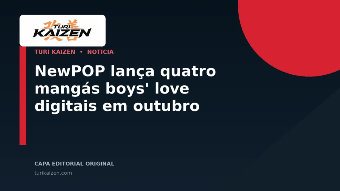 Capa editorial da Turi Kaizen para: NewPOP lança quatro mangás boys' love digitais em outubro
