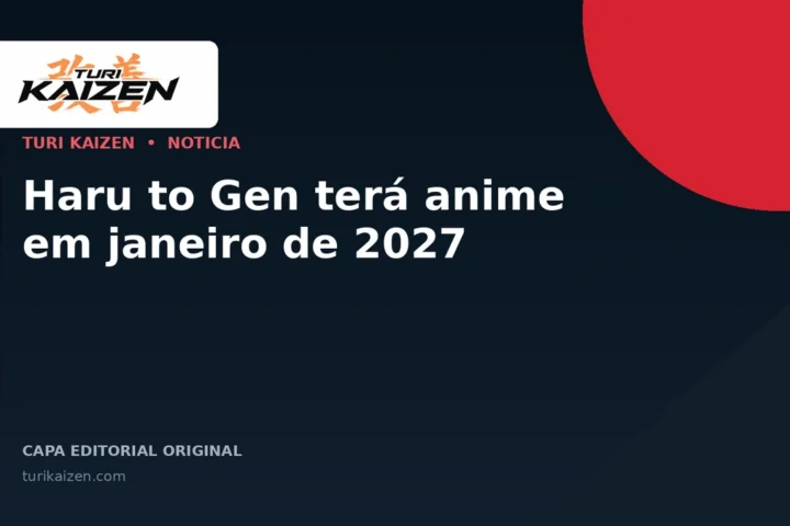 Capa editorial da Turi Kaizen para: Haru to Gen terá anime em janeiro de 2027