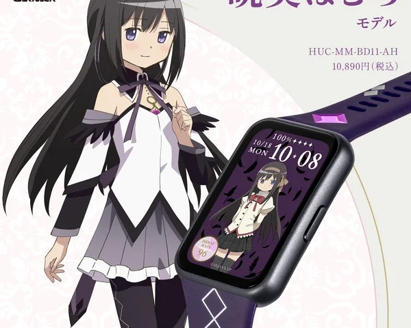 Imagem de divulgação relacionada a Madoka Magica ganha smartwatches e relógios em formato de anel