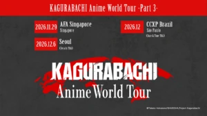 Arte oficial da terceira etapa da turnê mundial do anime Kagurabachi