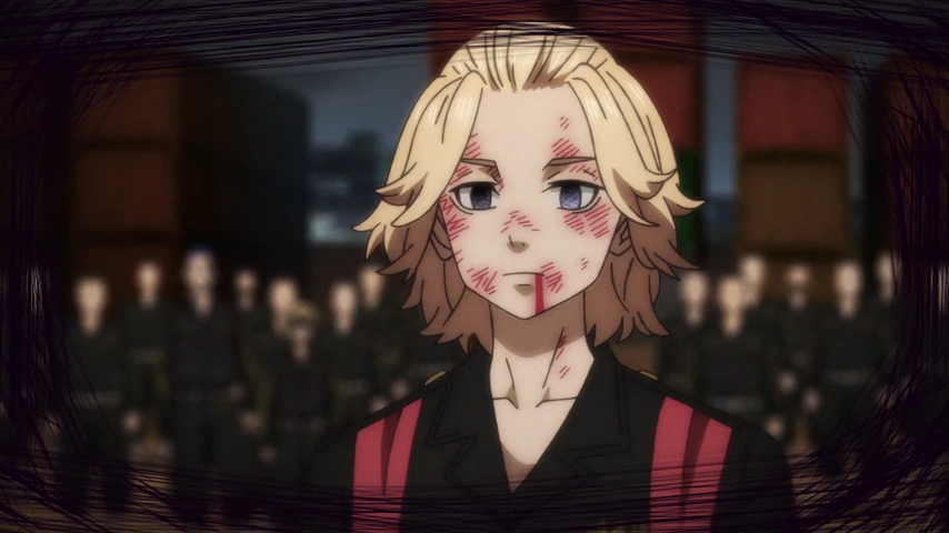 Personagem em cena de Tokyo Revengers: War of the Three Titans Arc.