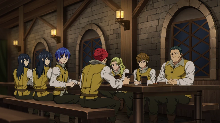 Al, Ray e outros soldados estão reunidos em uma sala da fortaleza, sentados e conversando ao redor de uma mesa.