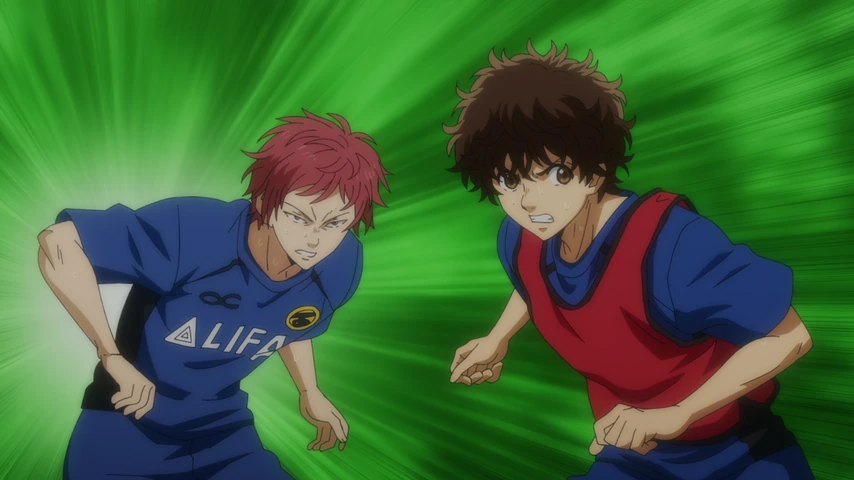 Personagem em cena de Aoashi Season 2.